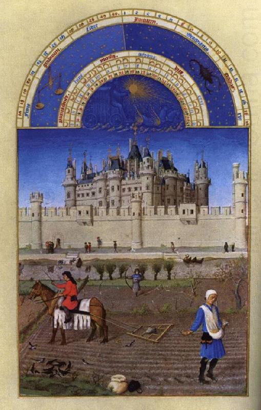 LIMBOURG brothers Les trs riches heures du Duc de Berry: Octobre (October) china oil painting image